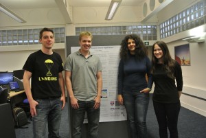 From left: Gergely, Jack, Iveta and Tatiana complete with winning poster.