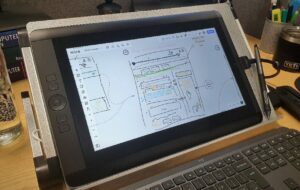 Miro and Wacom tablet provided by SACHI used for sketching low-fidelity prototype.